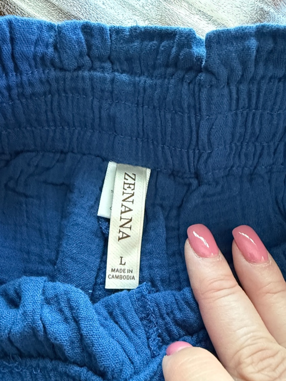 Zenana Outfitters Royal Blue Gauze Drawstring Shorts NWOT - Picture 5 of 6